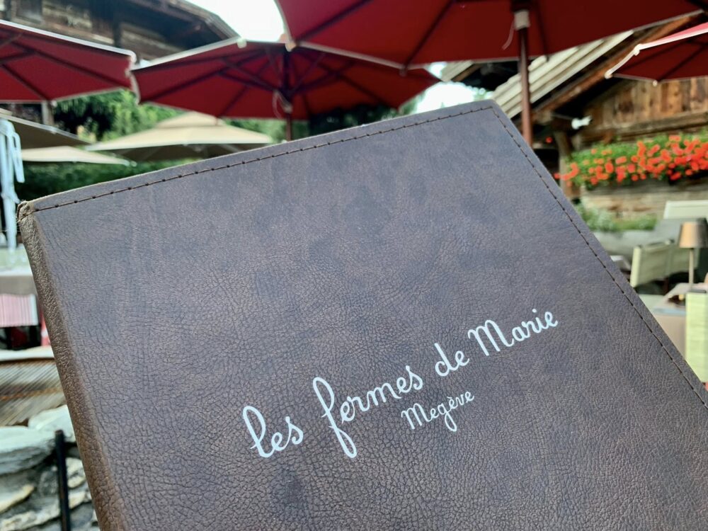 Les Fermes de Marie, menu