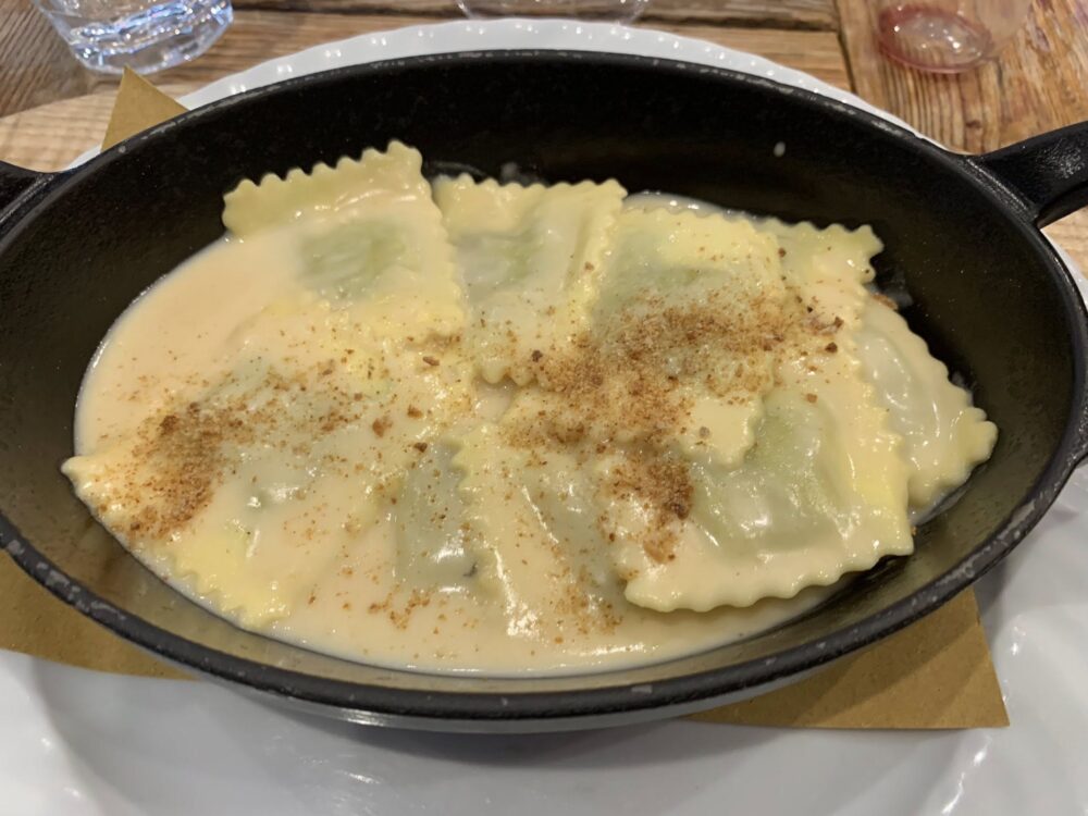 Osteria la Vache Folle, ravioli di fonduta