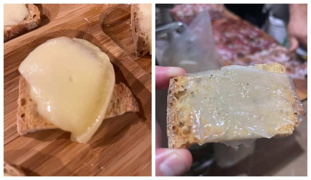 Fattoria Bio Cocò - bruschetta con caciocavallo e con lardo