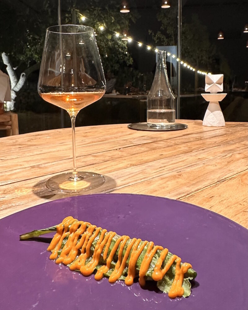 Orto Ristorante. Cicoria, Scampo, uovo