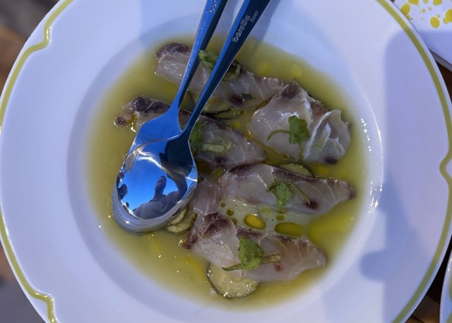 Meraviglia by Farmacia dei Sani - ceviche di ombrina con zucchine alla scapece