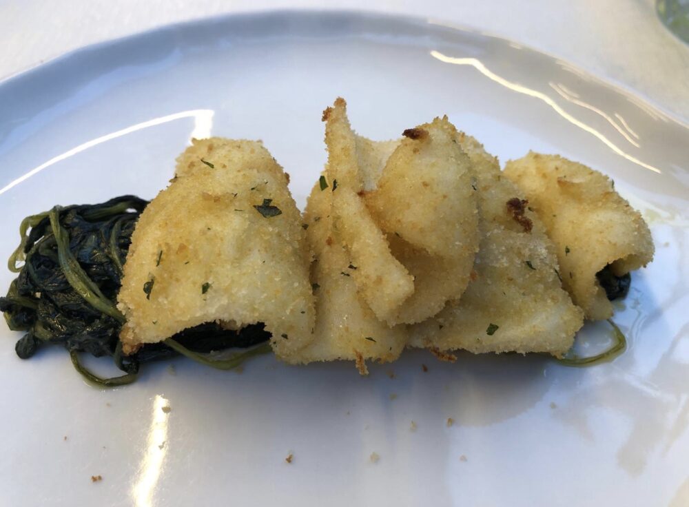 Un assaggio di calamaretti gratinati