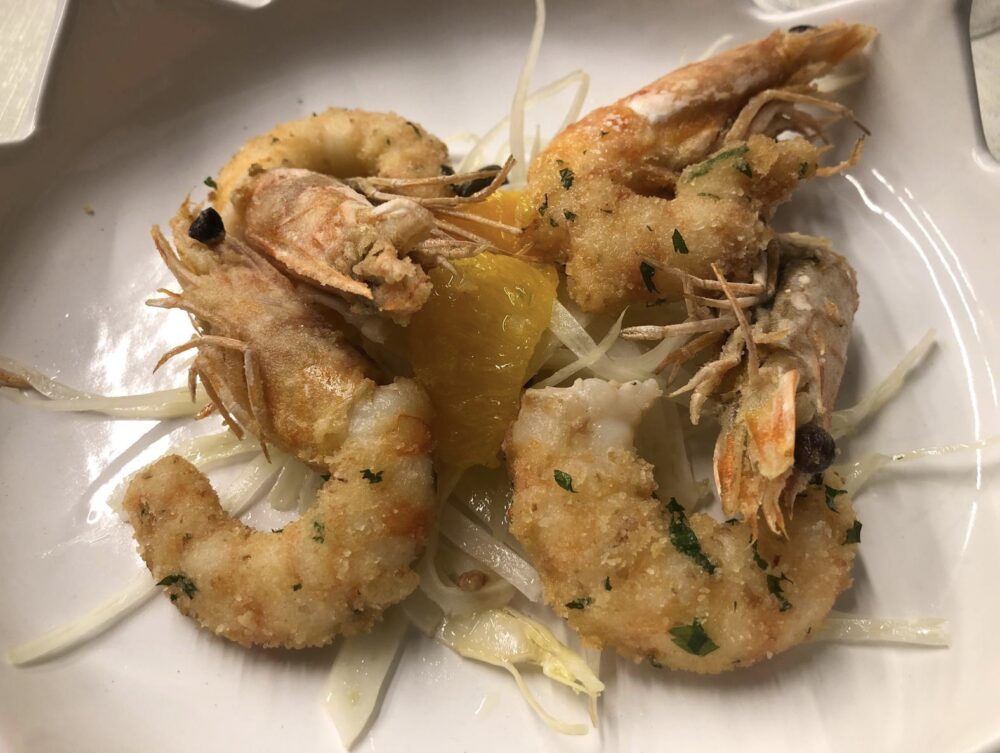 Mazzancolle in tempura