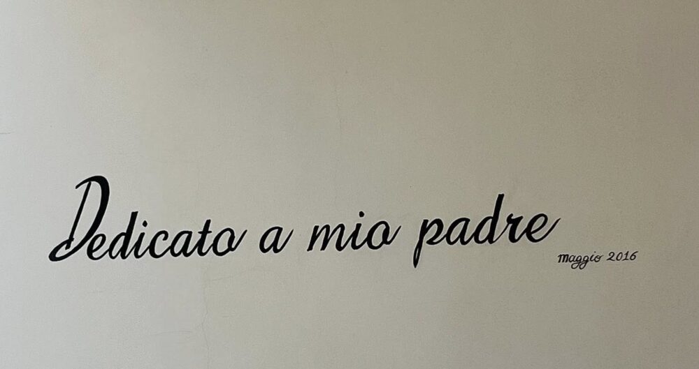 La dedica di Adolfo al papà