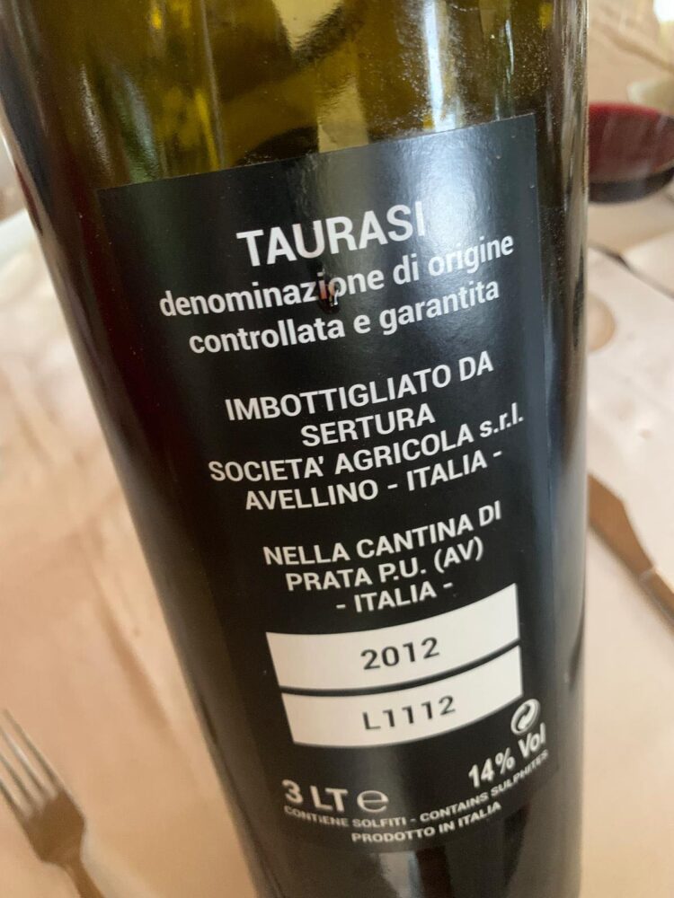 Taurasi sertura 2012 docg