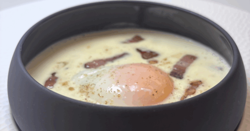 Uovo bio alla carbonara svizzera: la ricetta di Antonio Piperis