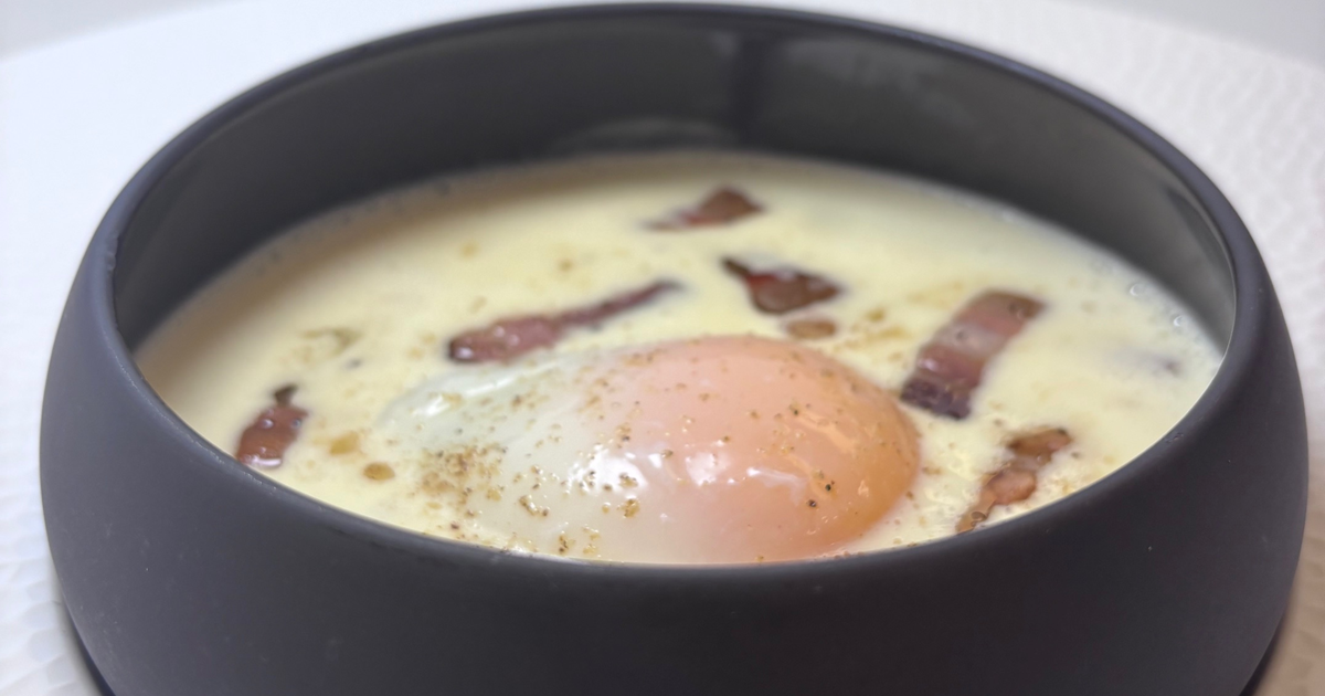 Uovo bio alla carbonara svizzera: la ricetta di Antonio Piperis