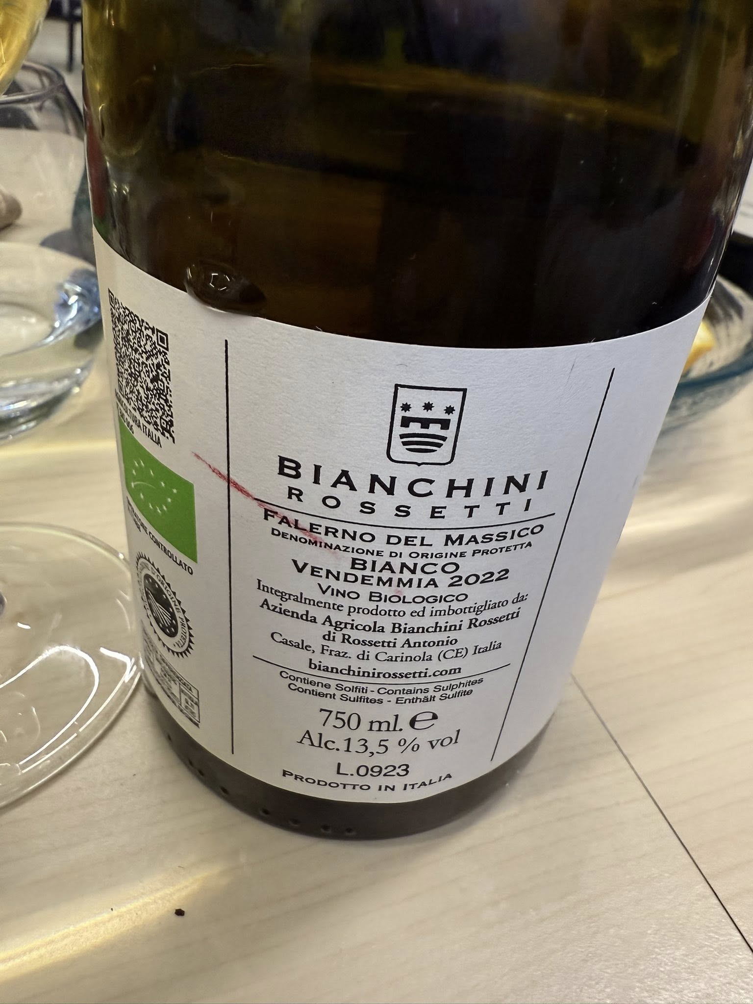 Il Falerno bianco di Tony Rossetti