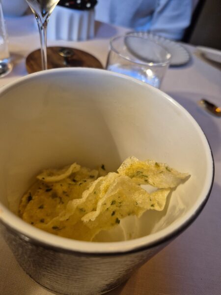Chips di spaghetto aglio e olio