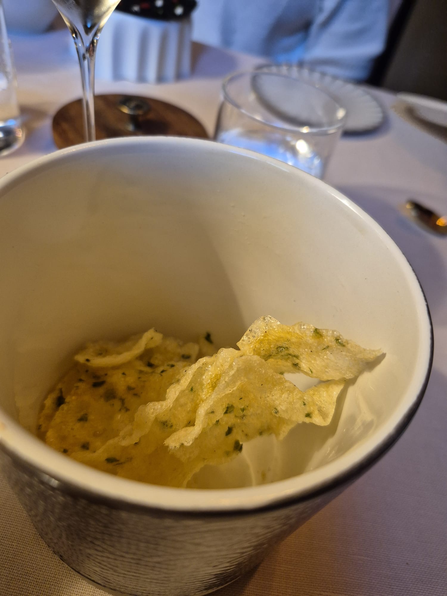 Chips di spaghetto aglio e olio