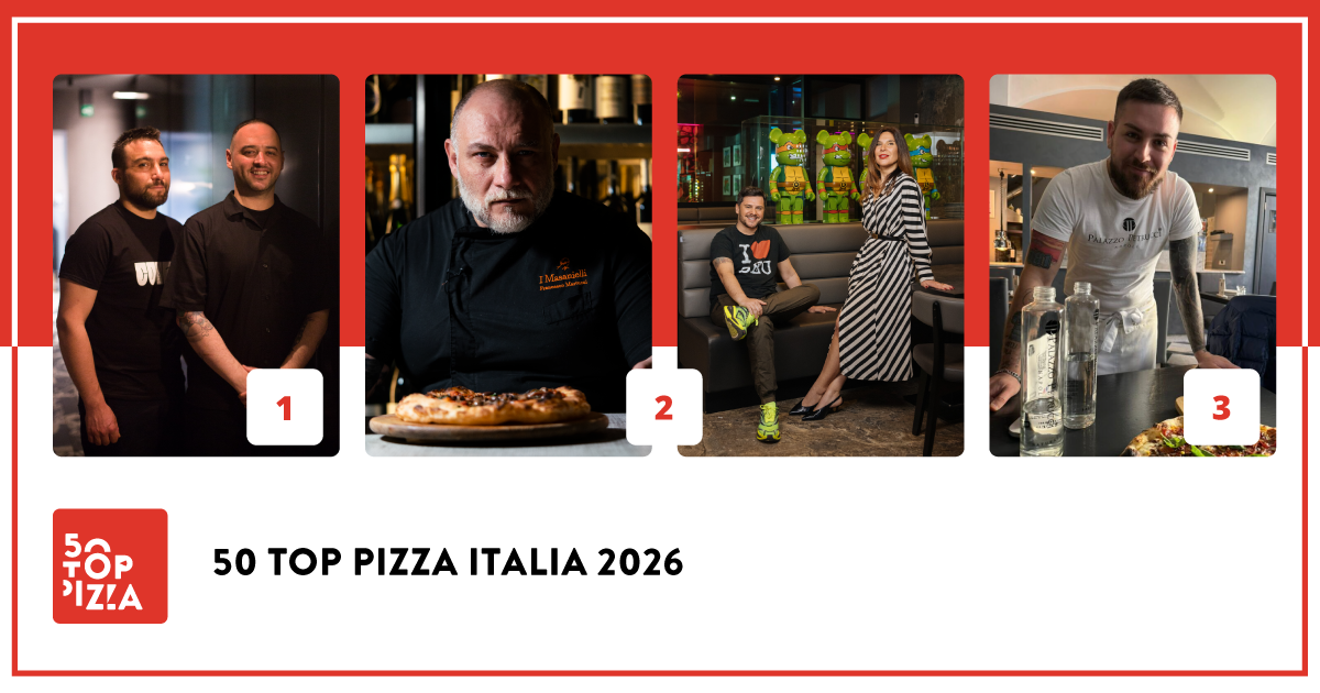 Il podio di 50 Top Pizza Italia 2026